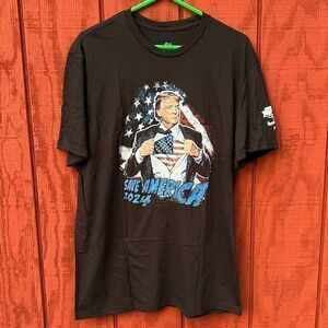 I‎ Love My Freedom Save America 2024 Donald Trump Graphic T-Shirt Black X-Large